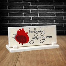 Kişiye Özel Kardiyolog Temalı Doğal Taş Masa İsimliği