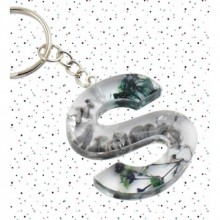 İsme Özel S Harfi Temalı Flower Paint Tasarımlı Anahtarlık | Epoksi Döküm Anahtarlık