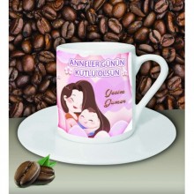 Kişiye Özel Anneler Günün Kutlu Olsun 15 Tema Beyaz Kahve Fincanı