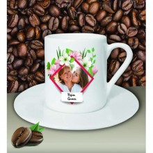 Kişiye Özel Fotoğraflı çerçeve Tasarımlı Beyaz Kahve Fincanı