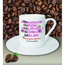 Kişiye Özel Annem Tasarımlı Beyaz Kahve Fincanı