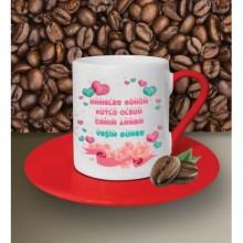 Kişiye Özel Anneler Günün Kutlu Olsun 14 Tasarımlı Kahve Fincanı