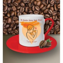 Kişiye Özel İlk Anneler Günün Kutlu Olsun 3 Temalı Kahve Fincanı