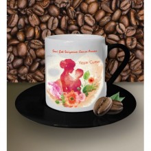 Kişiye Özel Seni Çok Seviyorum Canım Annem 2 Temalı Kahve Fincanı