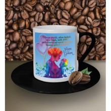 Kişiye Özel Anneler Günün Mesajı Tasarımlı Siyah Kahve Fincanı