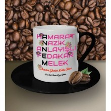 Kişiye Özel Annem Tasarımlı Siyah Kahve Fincanı