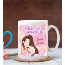 Kişiye Özel Anneler Günün Kutlu Olsun 15 Temalı Beyaz Kupa Bardak