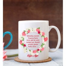 Kişiye Özel Anneler Günü Mesajı 2 Tasarımlı Beyaz Kupa Bardak