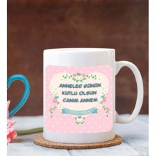 Kişiye Özel Anneler Günün Kutlu Olsun 10 Temalı Beyaz Kupa Bardak