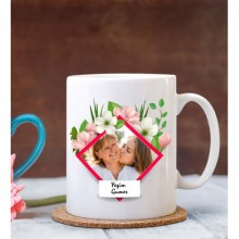 Kişiye Özel Fotoğraflı çerçeve Tasarımlı Beyaz Kupa Bardak