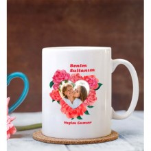 Kişiye Özel Benim Sultanım Fotoğraflı Tasarımlı Beyaz Kupa Bardak