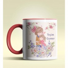 Kişiye Özel Canım Annem 6 Tasarımlı Kırmızı Kupa Bardak