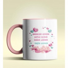 Kişiye Özel Anneler Günün Kutlu Olsun 14 Temalı Pembe Kupa Bardak