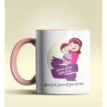 Kişiye Özel Anneler Günün Kutlu Olsun 13 Temalı Pembe Kupa Bardak