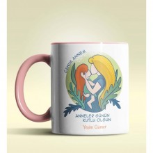 Kişiye Özel Anneler Günün Kutlu Olsun7 Temalı Pembe Kupa Bardak