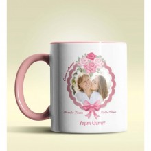Kişiye Özel Canım Annem Fotoğraflı Tasarımlı Pembe Kupa Bardak