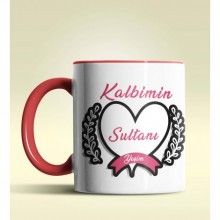Kişiye Özel Kalbimin Sultanı Tasarımlı Kırmızı Kupa Bardak