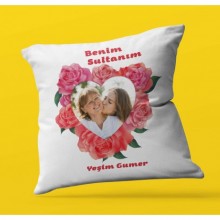 Kişiye Özel Benim Sultanım Fotoğraflı Temalı | Saten Kare Yastık