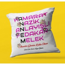 Kişiye Özel Annem Tasarımlı | Saten Kare Yastık