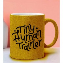 Anneler Gününe Özel Tiny Human Trainer Tasarımlı Sarı Simli Kupa