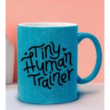 Anneler Gününe Özel Tiny Human Trainer Tasarımlı Mavi Simli Kupa