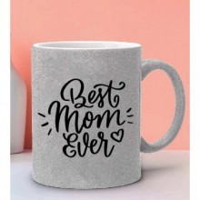 Anneler Gününe Özel Best Mum Ever 2 Tasarımlı Gümüş Simli Kupa