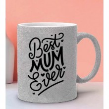 Anneler Gününe Özel Best Mum Ever Tasarımlı Gümüş Simli Kupa