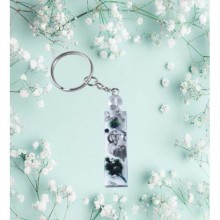 İsme Özel İ Harfi Temalı Flower Paint Tasarımlı Anahtarlık | Epoksi Döküm Anahtarlık