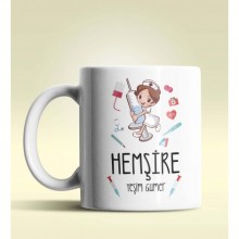 Kişiye Özel Hemşire Tasarımlı Beyaz Kupa Bardak