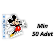 Sticker | 3cm x 3 cm Yapışkanlı Etiket | Özel Kesim - Özel Kesim