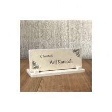 Kişiye Özel İç Mimar Temalı Doğal Taş Masa İsimliği