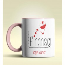 Kişiye Özel Finansçı Tasarımlı Pembe Kupa Bardak