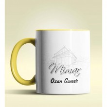 Kişiye Özel Mimar 2 Tasarımlı Sarı Kupa Bardak