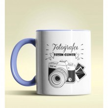 Kişiye Özel Fotoğrafçı 3 Tasarımlı Mavi Kupa Bardak