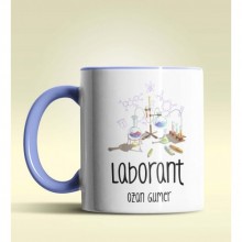 Kişiye Özel Laborant Tasarımlı Mavi Kupa Bardak