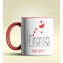 Kişiye Özel Finansçı Tasarımlı Kırmızı Kupa Bardak