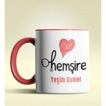 Kişiye Özel Hemşire 2 Tasarımlı Kırmızı Kupa Bardak