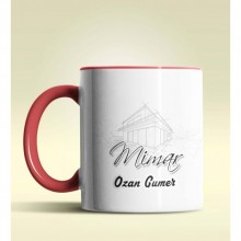 Kişiye Özel Mimar 2 Tasarımlı Kırmızı Kupa Bardak