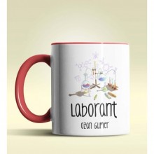 Kişiye Özel Laborant Tasarımlı Kırmızı Kupa Bardak