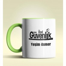 Kişiye Özel Özel Güvenlik Tasarımlı Yeşil Kupa Bardak