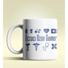 Kişiye Özel Eczacı 2 Tasarımlı Beyaz Kupa Bardak