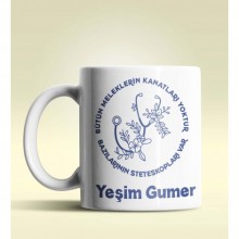 Kişiye Özel Steteskop Tasarımlı Beyaz Kupa Bardak