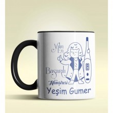 Kişiye Özel Yılın En Başarılı Hemşiresi (Bayan) Temalı Siyah Kupa