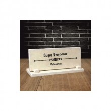 Kişiye Özel Veteriner Temalı Doğal Taş Masa İsimliği