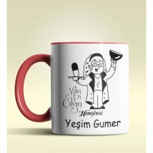 Kişiye Özel Yılın En Çılgın Hemşiresi Temalı Kırmızı Kupa Bardak