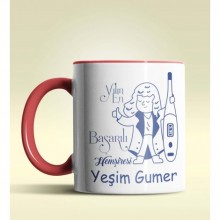 Kişiye Özel Yılın En Başarılı Hemşiresi (Bayan) Tema Kırmızı Kupa