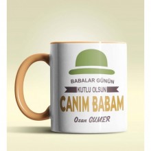 Kişiye Özel Canım Babam 9 Tasarımlı Turuncu Kupa Bardak