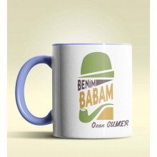 Kişiye Özel Benim Babam Tasarımlı Mavi Kupa Bardak