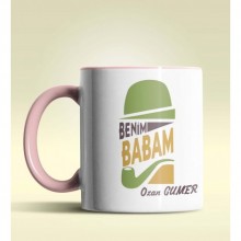 Kişiye Özel Benim Babam Tasarımlı Pembe Kupa Bardak