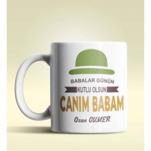 Kişiye Özel Babalar Günün Kutlu Olsun 4 Tasarım Beyaz Kupa Bardak